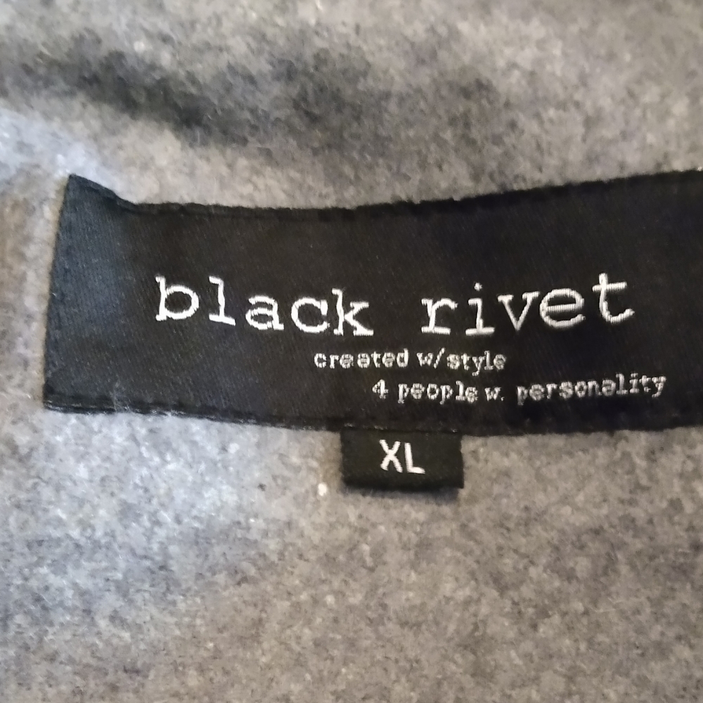 Women's Black Rivet Coat - Picture 6 of 6